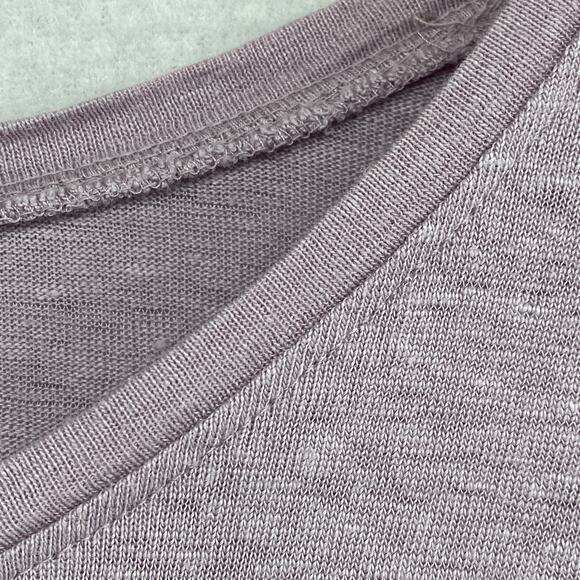 EILEEN FISHER Top L Slub Linen Jersey Oversized Round Neck Long Sleeve Purple - Picture 7 of 13